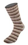 Lana Grossa Cosy Socks Soft Stripes 103 Mokka/gråbrun/beige/creme