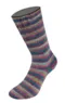 Lana Grossa Cosy Socks Multi Stripes 158 Petrol/mørk fuchsia/oliven/mintturkis/mørkerød
