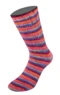 Lana Grossa Cosy Socks Multi Stripes 156 Blåviolet/vinrød/græskar/pink/grågrøn