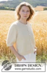 268-15 Lemon Mist Cardigan by DROPS Design