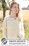 268-13 Soft Daffodil Cardigan by DROPS Design