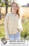 268-13 Soft Daffodil Cardigan by DROPS Design