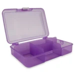 Plastboks med låg Lilla 14,5 x 10 cm, 5 rum