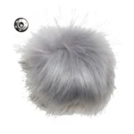 Go Handmade Pompon m. trykknap, 13 cm 17260 Grå