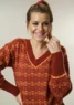 1831 Sweater med tern i vævestrik