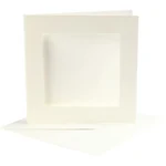 Passepartoutkort med kuvert, 12,5x12,5 cm, 13,5x13,5 cm