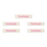 LindeHobby Handmade Label, Lang Natur, lyserød, Magnolia Script