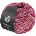 Lana Grossa Vintage Socks 1009 Gammelrosa/geraniumrød/bourdeaux meleret