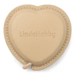 LindeHobby Udtrækkeligt Målebånd, PU-læder, Hjerte, 150 cm Abrikos