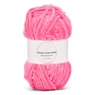 LindeHobby Fuzzy Chenille Gold Lurex 49 Neonlyserød