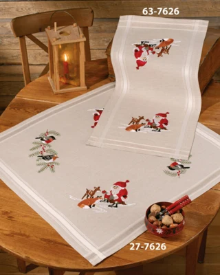 Broderikit Julemand m/skovens dyr 40 x 80 cm
