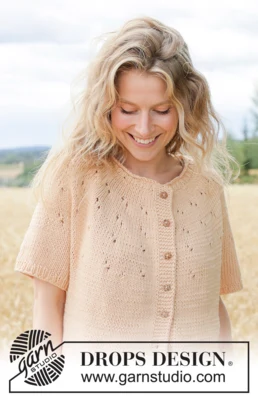 268-21 Peach Whisper Cardi by DROPS Design