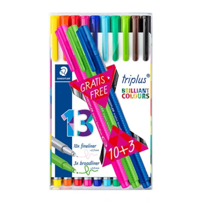 STAEDTLER Triplus fineliner & broadliner, 10+3 stk