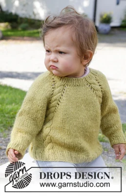 38-9 Baby Leaf Sweater by DROPS Design