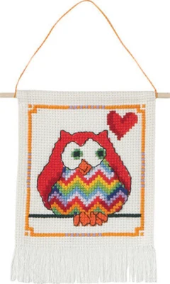 Broderikit MFK røde ugler 5118/19 15 x 21 cm