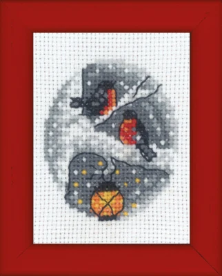 Broderikit Fugle i træ billede 6 x 8 cm